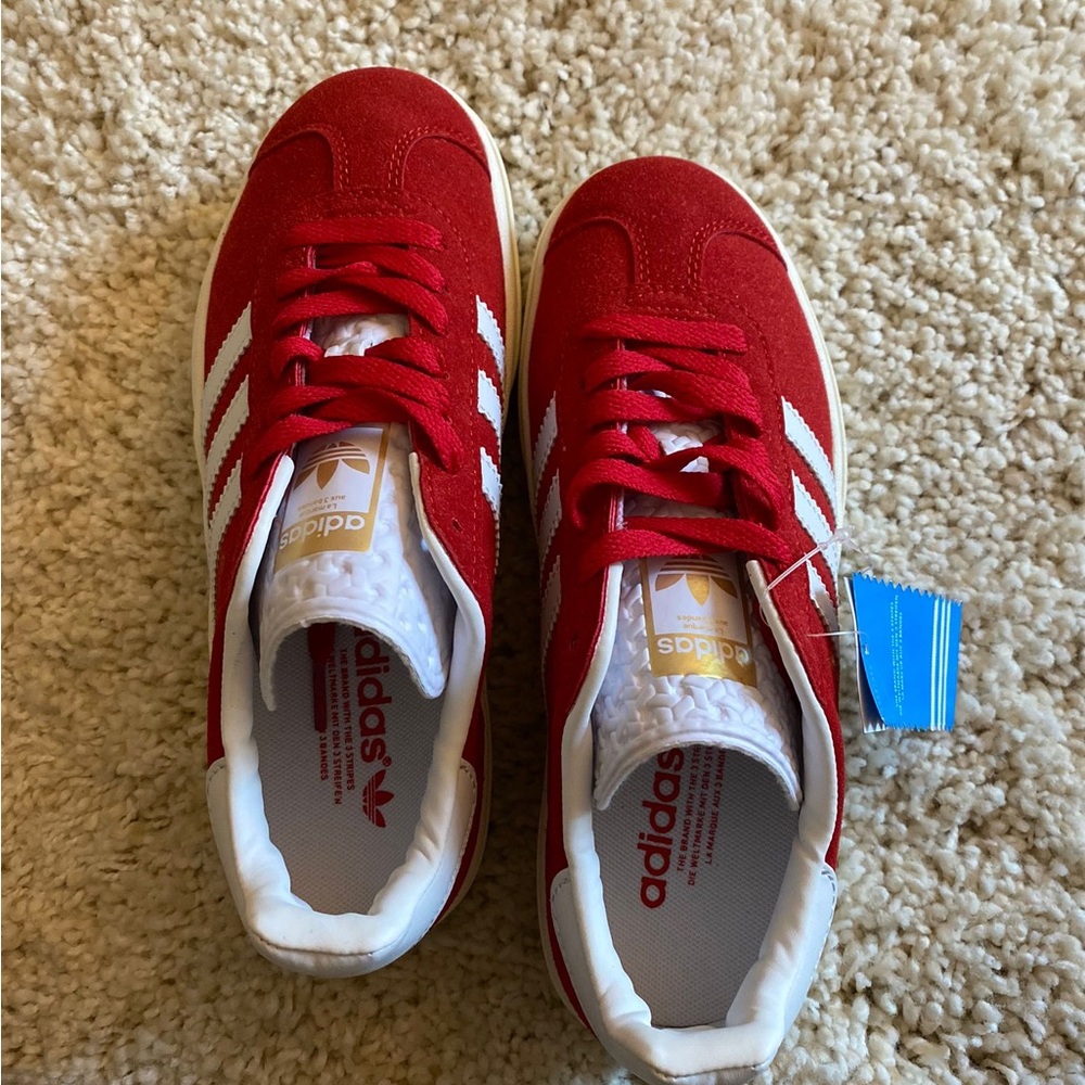 Adidas Originals Gazelle Bold 7.5 W Red Women's Casual Shoes